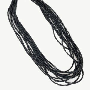 Weekend Max Mara Black Multistrand Beaded Necklace